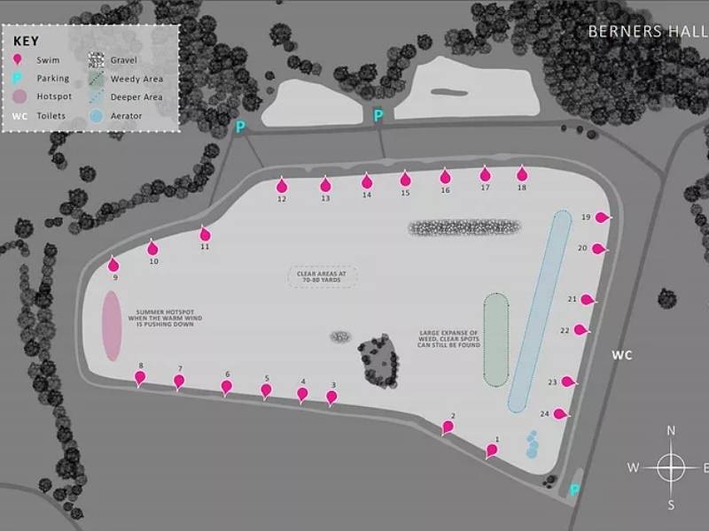 A map of Berners hall fishery