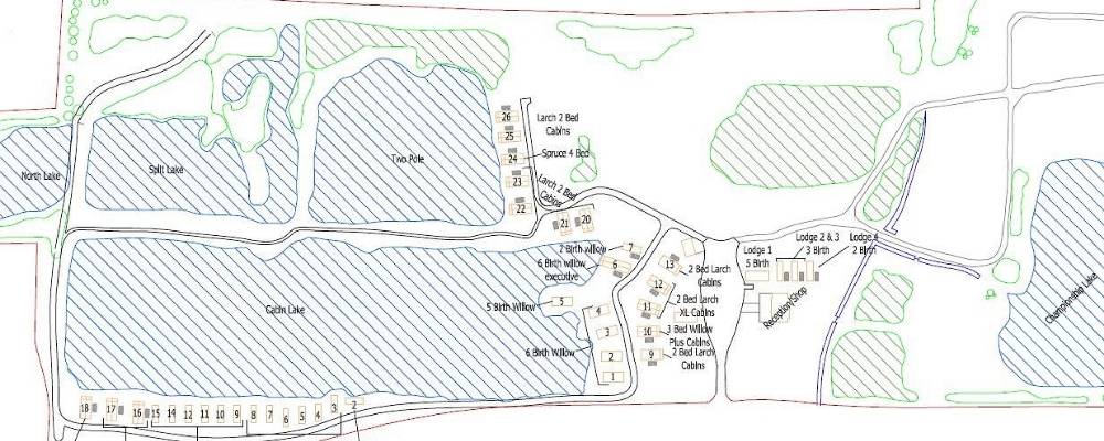 A map of woodlakes park fishery